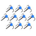 Miniatyrbilde 7 av 8: 10 stk/sett fiskekrok trippelkrok i rustfritt stål med høy korrosjonsbestandighet, fiskefelle i farget drillkrok, blå