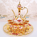 Miniatyrbilde 5 av 5: Tyrkisk Kaffesett Sink Legering Tekanne og Kopper Elegant Atmosfære