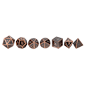 Miniatyrbilde 1 av 8: 7-delt sett med rollespill polyhedral terninger i sinklegering for brettspill i bronsefarge