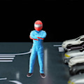 Miniatyrbillede 4 af 5: 2 stk. Diorama 1:64 Resin Figurer Personlighed Racer Scene Jernbane Dekorationer