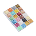 Miniatyrbild 7 av 8: 24 st Metallic Macaron Solid Pearlescent Akvarellfärg Set för Målning Nagelkonst