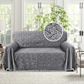 Miniatyrbillede 1 af 5: Grå Sofa Betræk Vaskbar Sofa Beskytter til Hunde Geometrisk Vævet Stof 35,4\"x70,9\"