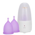 Miniatyrbild 6 av 8: Återanvändbar menstruationskopp för kvinnor Lady Menstruationskopp Rengöringsmaskin Set (EU-kontakt 110240V)(Renare menskopp Lila sS)
