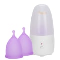 Miniatyrbilde 6 av 8: Gjenbrukbar menstruasjonskopp for kvinner Dame menstruasjonskopp rensemaskinsett (EU-plugg 110240V)(Renere menstruasjonskopp lilla sS)