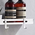 Miniatyrbillede 5 af 5: Punch Free Brusestang Hylde Aluminiumlegering Badeværelse Hjørne Opbevaring Hylder til Hjem Rektangulær Sølv