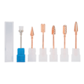 Miniatyrbild 4 av 8: 6 st Rose Gold Nagelfil Bits Nagelkonst Polering Slipning Huvud Dammborste Manikyrverktyg Set