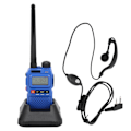 Miniatyrbild 3 av 8: Bärbar Walkie Talkies Set Handhållen LCD-display Walky Talky med Öronsnäcka 100‑240VBlå EU-kontakt 100‑240V