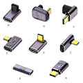 Miniatyrbillede 3 af 5: Oplader Konnektor Høj Hastighed Usb C Otg U-formet Lige Vinkel Han Til Hun Side Albue