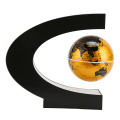 Miniatyrbillede 2 af 8: Magnetisk levitationsklode gylden indbygget LED frostet tekstur C-formet 3 tommer 12V 1A Magnetisk levitationsklode ornament til legetøj EU-stik 100‑240V