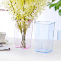 Miniatyrbillede 1 af 2: 1 stk. akryl transparent blomsterspand blomsterbutik plastik transparent blomster vågnende blomsterspand husholdning (transparent pulver)