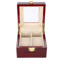 Miniatyrbillede 3 af 8: 2 Grids Wooden Watch Holder Armbåndsur Display Case Smykker Gave Opbevaringsboks Organizer