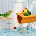 Miniatyrbillede 3 af 5: Fugle Hængekøje Køjeseng, Fuglerede Hule Sovepladser Fuglebur Tilbehør Fugle Legetøj Inkluderer Fuglesædebræt og 5 Rattanbolde til Budgie Kakadue