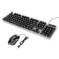 Miniatyrbild 5 av 8: Tangentbord Mus Combo Trådbunden USB 104 Tangenter LED Färgad Bakgrundsbelysning Datortillbehör för Win10Svart