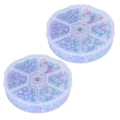 Miniatyrbillede 8 af 8: 2 æsker Gradient Imitation Pearl Semicircular Nonporous Flat Back Dekorative Tilbehør til Tøj DIY (Blå Lilla)