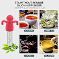 Miniatyrbillede 3 af 5: 2 stk. te-infuser sæt i rustfrit stål og silikone, hængende tefilter te-infuser til løs te silikone te-infuser (lysegrå)