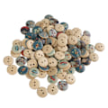 Miniatyrbilde 7 av 8: 100 stk blandet utskrift treknapper 2 hull runde dekorative treknapper for sying Håndverkslogg Fargerom
