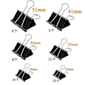 Miniatyrbillede 3 af 4: 120 Stk. Papirclips Binder Clips Assorterede Størrelser (sort)