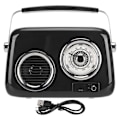 Pikkukuva 1 / 8: Retro Radio Bluetooth Kaiutin Kannettava Kädessä pidettävä HiFi Stereo Ääni Söpö vanhanaikainen radiokaiutin juhliin ulkona musta
