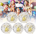 Miniatyrbilde 5 av 8: 10 stk. gjennomsiktige latexballonger med Happy Birthday-ord for bursdagsfest, bryllupsdag, dekorasjon, gullfarget paljett