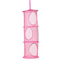 Miniatyrbilde 4 av 5: Plassbesparende hengende mesh-bamseoppbevaring, sett med 3, for barnerom, bad, balkong (rosa, rosa, lilla)