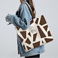 Miniatyrbilde 4 av 5: Canvas Tote søt veske for kvinner, Trendy & Gjenbrukbare bomullsvesker, B Stil