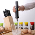Miniatyrbilde 6 av 8: Elektrisk melkeskummer håndholdt automatisk eggvisp melkeshaker USB-lading