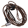 Miniatyrbillede 4 af 8: Hovedetelefon Opgraderingskabel 3,5 mm/A2DC Stik Høretelefon Udskiftningsledning med Mikrofon Trådkontrol til CKS1100 E40 E50 E70 LS200