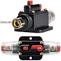 Miniatyrbilde 5 av 5: 30A Strømbryter, 12V-24V DC Inline Sikringsholder, Manuell Reset Bryter Bilstereo Sikring, Inline Sikringsblokk Lydsystembeskyttelse (30A)