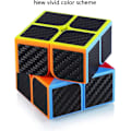 Miniatyrbillede 3 af 4: Magic Speed Cube 2x2 2x2x2 Speed Cube Magic Cube Kulfiber Sticker Julegave til Børn Voksne Sort