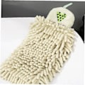 Miniatyrbild 4 av 5: 2-pack Handdukar för Badrum Dekorativ Set, Chenille Boll Hängande Handduk Mikrofiber Absorberande Mjuk Liten Badhandduk med Spänne