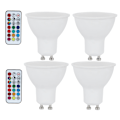 Miniatyrbillede 1 af 8: 3W RGB farveskiftende LED-spotpære med fjernbetjening til soveværelse, korridor, hotel, bar 85265V (GU10 RVB blanc chaud)