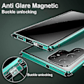Miniatyrbillede 2 af 5: Samsung Galaxy S22 Ultra/S22 Anti Peeping Privacy Cover - Dobbeltsidet Hærdet Glas Magnetisk Cover Blå TilGalaxyS22