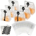 Miniatyrbillede 1 af 5: Kageposer, 100 stk. gennemsigtige plastikposer med klistermærker, dessertemballageposer, cellofanpose til bagværk, slikposer, bageri- og kageposer