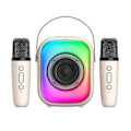 Miniatyrbild 1 av 5: L7 Trådlös Bluetooth Högtalare Multifunktion med 2 Mikrofoner Rgb Portabel Musikspelare Karaokemaskin För Barn Hem Present ZD.16 vit