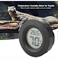 Miniatyrbillede 2 af 5: Reptil Termometer, Mini LCD Digitalt Termometer Hygrometer Rund Form til Humidorer Drivhus Have Kælder Køleskab Skab (Sort)
