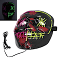 Miniatyrbillede 7 af 8: LED Halloween Maske Skræmmende Lysende Glødende Maske Cosplay til Kostumer Halloween og Jul