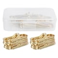 Miniatyrbillede 5 af 8: 2 æsker Simple Metal Pen Clip Notebook Bills Blyantholdere Papirclips Papirværktøj (Guld)