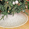 Miniatyrbild 1 av 4: 35,4\" Jutesäck Julgransmatta Snöflingemönster Rustik Julgransmatta för Julhelgsfest Juldekoration