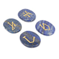 Pikkukuva 5 / 8: Kaiverretut palmukivet kiillotetut pyöreät kannettavat taskutasapainottavat kivet Reiki-hoitomeditaatioon Lapis Lazuli