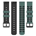 Miniatyrbillede 3 af 5: Garmin Venu 2 Plus / Venu Sq 2 20mm Blød Silikon Urrem - Olivengrøn & Sort