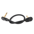 Miniatyrbillede 4 af 8: Guitarpedalkabel Sort Gyldent retvinklet stik Musikinstrumenttilbehør 33cm Længde