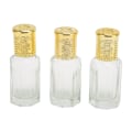 Miniatyrbild 2 av 8: 3 st påfyllningsbar parfymflaska 10 ml gyllene cover Transparent glas påfyllbar parfymbehållare för resor