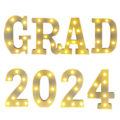 Pikkukuva 1 / 5: Valmistujaiskoristeet Luokka 2024, 8 LED-valokirjain Grad 2024, Erinomainen luokalle 2024 Lastentarha, Esikoulu, Lukio ja Yliopisto