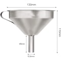 Miniatyrbilde 2 av 5: 5 tommers rustfritt stål kjøkkentrakt med silhåndtak og 200 mesh sil - Perfekt for overføring og siling av flytende ingredienser