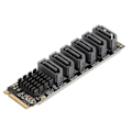 Miniatyrbild 2 av 8: M.2 till SATA3.0-adapterkort 6 Gbps High Speed ​​ASM1166 M.2 PCIE till SATA-expansionskort med smart indikator