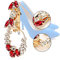 Pikkukuva 8 / 8: Rhinestone Crystal Buckle Flower Round DIY Vaatteiden ompelutarvikkeet Lisävarusteet Punainen Pyöreä