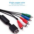 Miniatyrbilde 4 av 8: Universell AV-komponentkabel med signalinterferensbestandig AV-kabel for PS2 for PS3-tilbehør