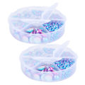 Miniatyrbillede 1 af 8: 2 æsker Gradient Imitation Pearl Semicircular Nonporous Flat Back Dekorative Tilbehør til Tøj DIY (Blå Lilla)
