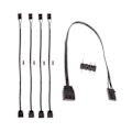 Pikkukuva 1 / 5: 5 kpl yhteensopiva 4-nastainen RGB - Standardi ARGB 3-nastainen 5V Adapteri Liitin RGB-kaapeli 25cm
