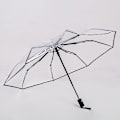 Miniatyrbillede 1 af 5: Automatisk Transparent Foldbar Paraply med Tykkere Poe Fiberramme